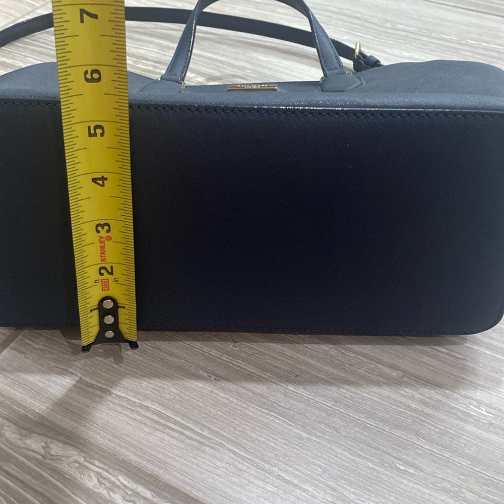 Kate Spade navy top handle leather purse with long strap - Picture 9 of 9